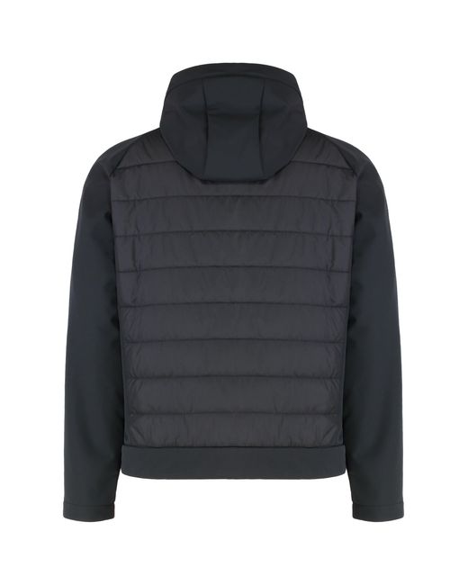 Paul & Shark Black Technical Fabric Hooded Jacket for men