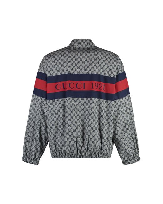 Gucci Gray Zippered Cotton Jacket for men