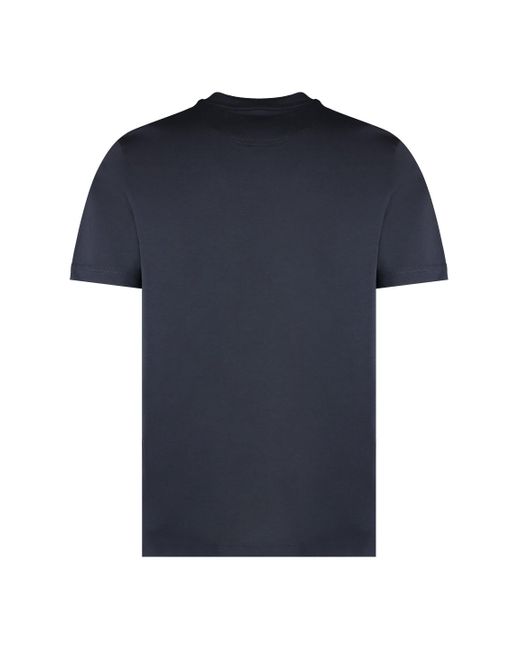 Boss Blue Cotton Crew-Neck T-Shirt for men