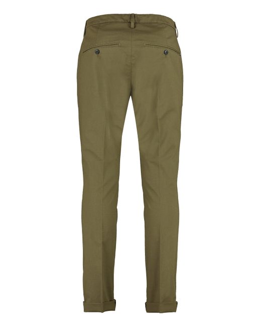 Dondup Green Gaubert Stretch Cotton Trousers for men