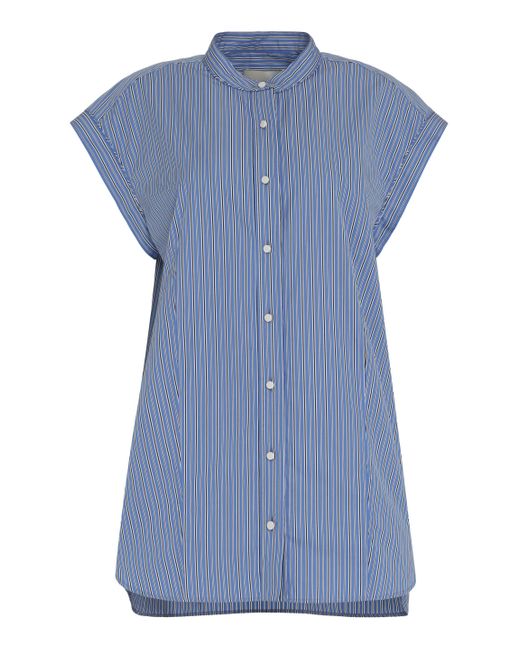 Isabel Marant Blue REGGY Striped Cotton Shirt