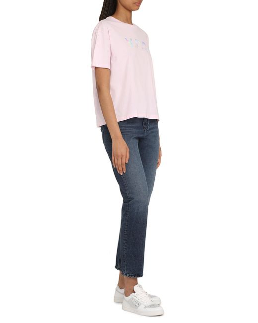 A.P.C. Pink Ana Cotton Crew-Neck T-Shirt