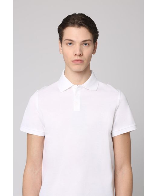 Saint Laurent White Cotton-Piqué Polo Shirt for men