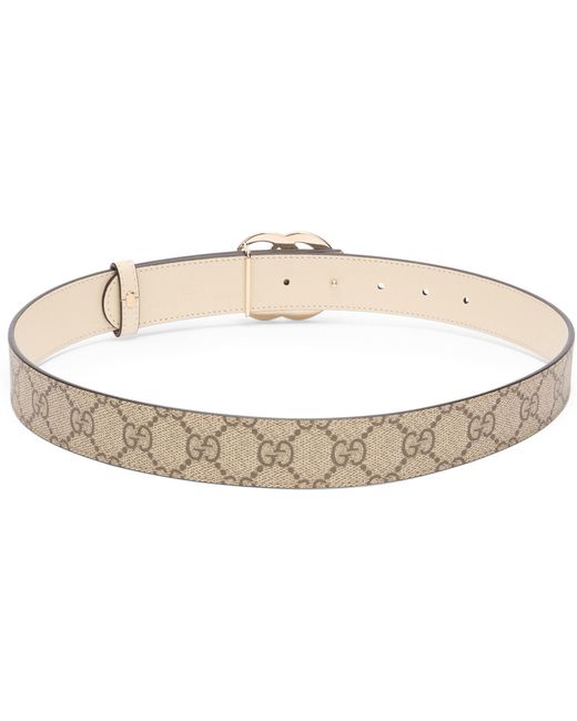 Gucci Natural Reversible Belt Gg Marmont
