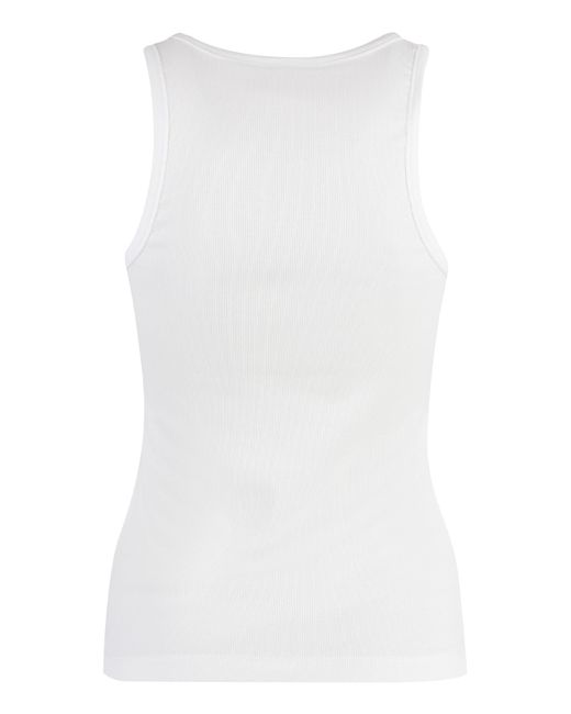 Ganni White Cotton Tank Top