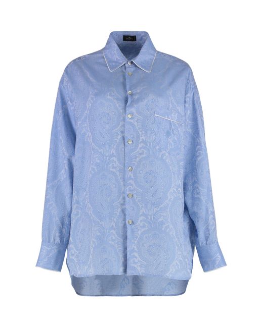 Overshirt in cotone di Etro in Blue