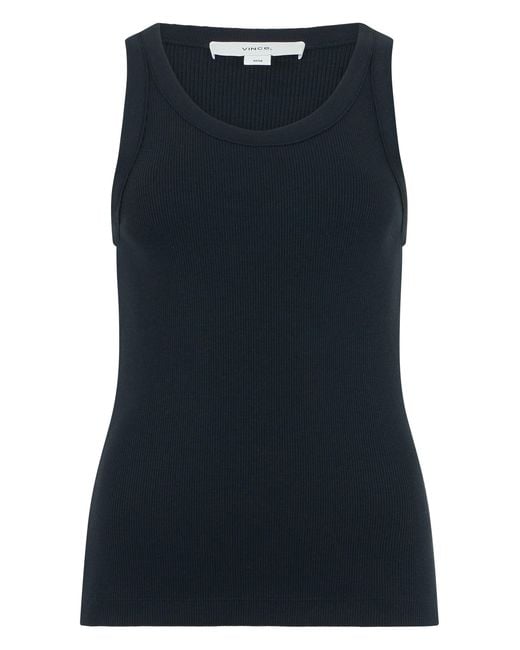 Vince Blue Sleeveless Ribbed Top
