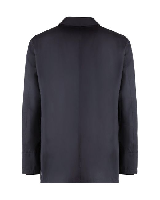 Herno Blue Techno Fabric Raincoat For for men