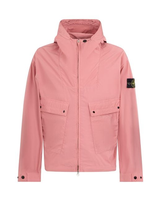 Stone Island Pink Ligth Compact Touch Poly-Tc Windbreaker for men