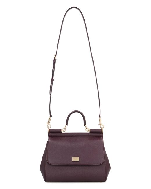 Dolce & Gabbana Purple Sicily Big Leather Handbag