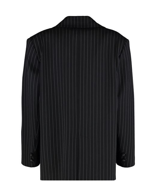 LES FILLES D'EVA Black Oversized Striped Blazer