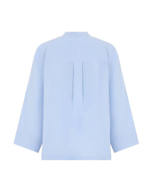 Max Mara Blue Linen Blouse