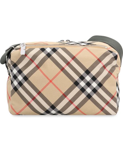 Burberry Gray Check Crossbody Bag for men