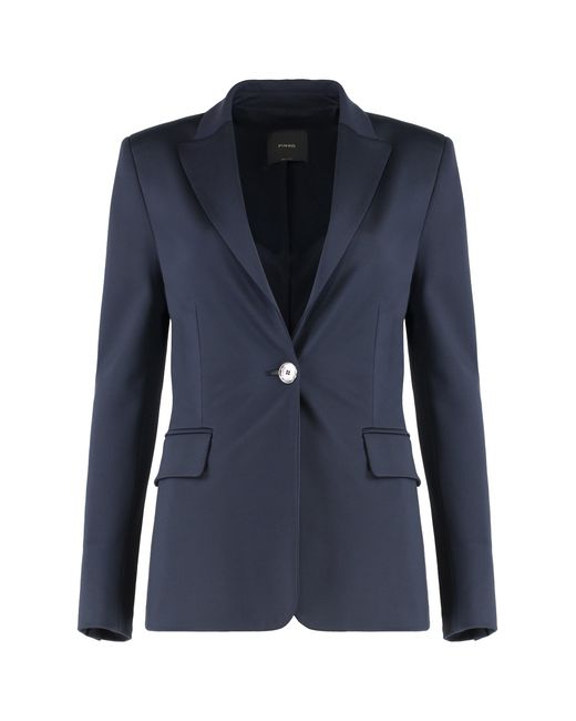 Pinko Blue New Signum Single-Breasted One Button Jacket