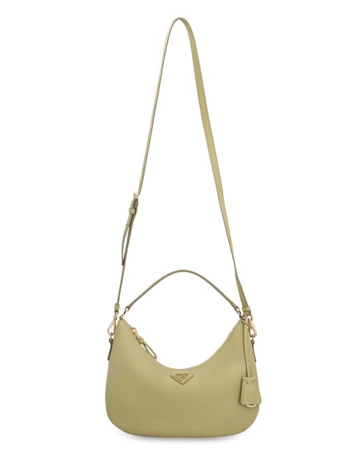 Borsa Sac Soft Grain in pelle di Prada in Green