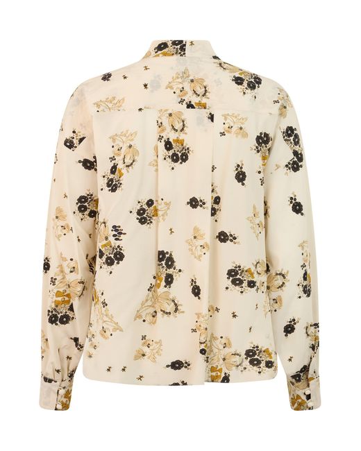 Isabel Marant Natural Floral Shirt With Bow