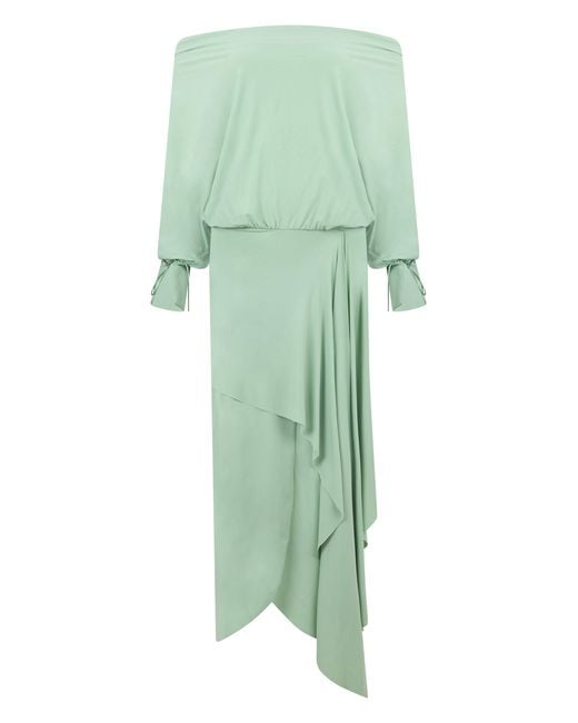 LES FILLES D'EVA Green Long Asymmetrical Dress