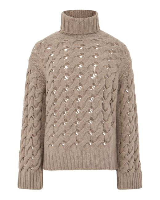 P.A.R.O.S.H. Brown High Neck Sweater
