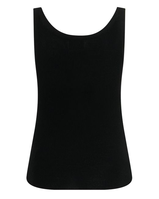 Elisabetta Franchi Black Tank Top With Logo
