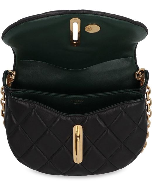 Burberry Black Mini Quilted Leather Handbag With Chain Strap