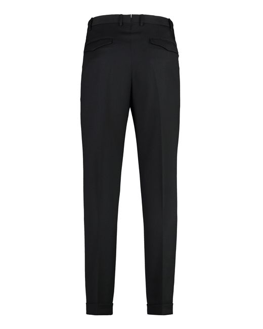 PT01 Black Travel Wool Blend Trousers for men