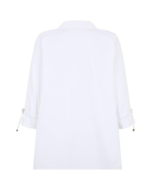 Max Mara White Blouse With Decorative Ties