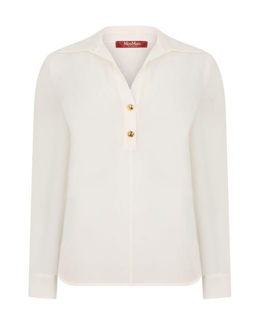 Max Mara White Long Sleeve Polo
