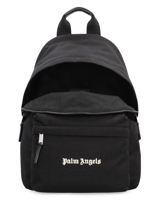 Palm Angels Black Backpack With Logo for men