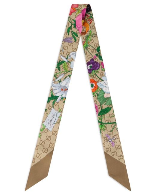 Gucci Natural Printed Silk Ribbon