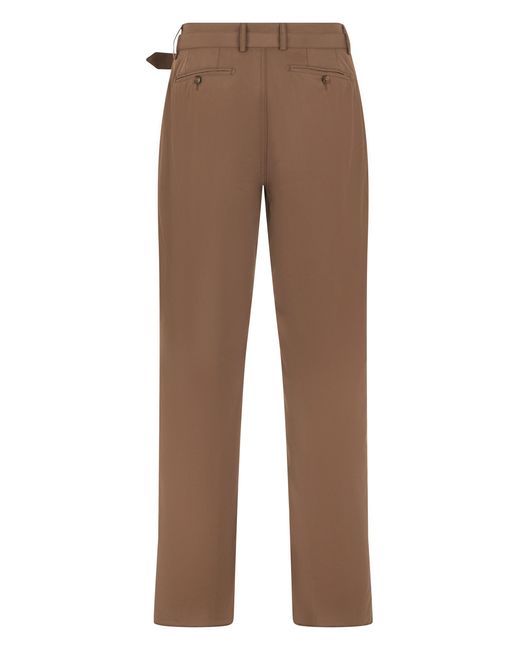 Canali Brown Classic Pants With Belt for men