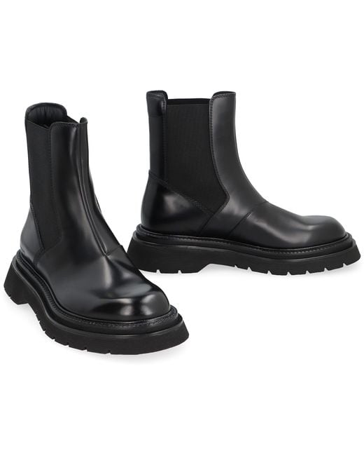 DSquared² Black Leather Chelsea Boots for men