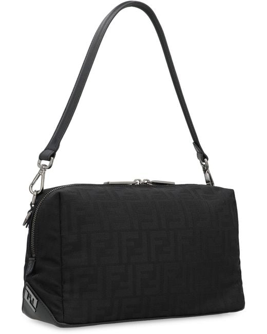 Fendi Black Medium Squared Ff Bag for men