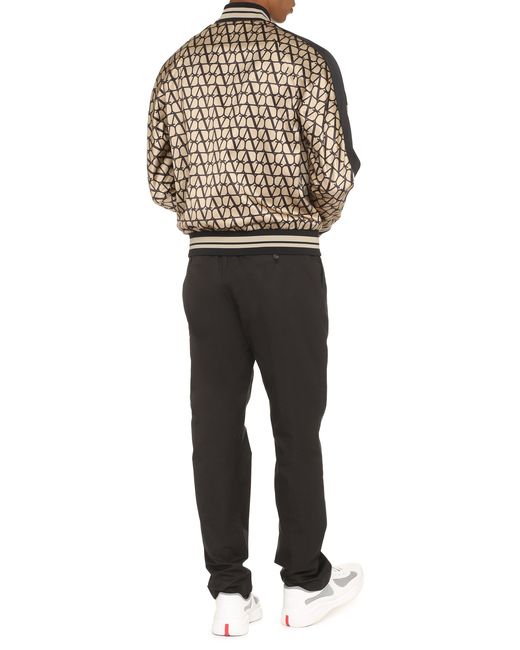 Valentino Garavani Black Printed Bomber Jacket for men