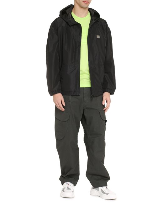 Dolce & Gabbana Black Dolce & Gabbana Technical Fabric Hooded Jacket for men