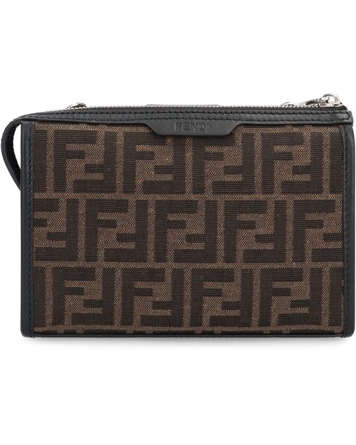 Fendi Black Baguette Double Fabric Shoulder Bag for men
