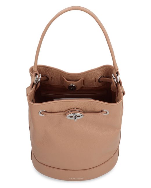 Zanellato Natural Monda S Leather Bucket Bag