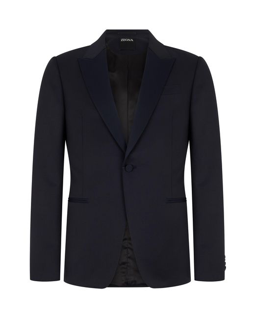 Zegna Blue Single-Breasted Jacket for men