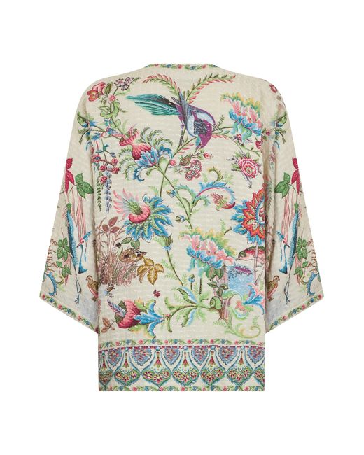 Etro White Light Jacket With Floral Pattern