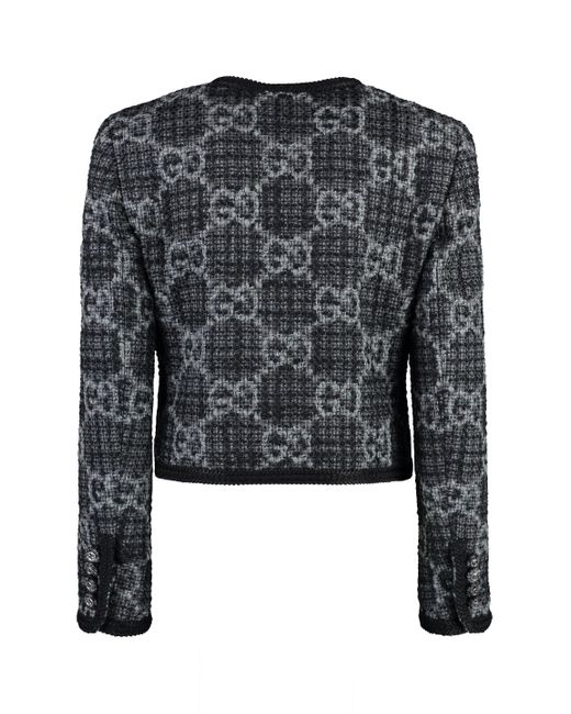Gucci Black Jacquard Knit Jacket