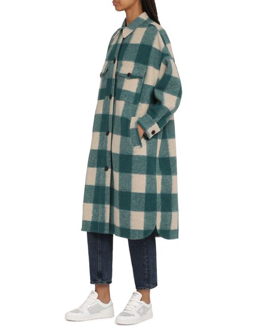 Isabel Marant Green Fontizi Wool Blend Coat