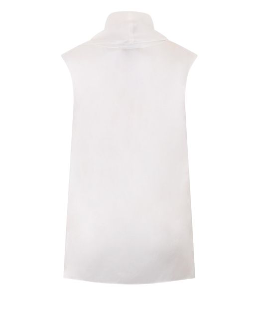 Max Mara White Silk Blouse With Draping