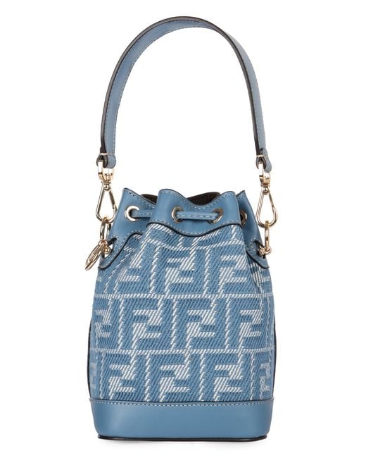 Fendi Blue Mon Tresor Mini Bucket Bag