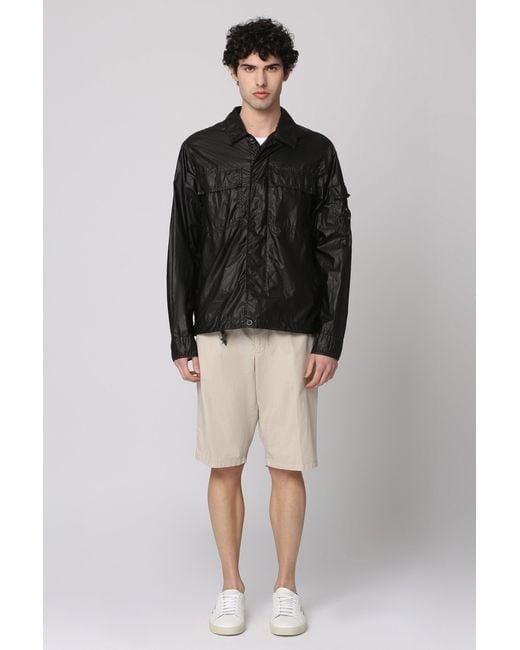 C P Company Black Technical Fabric Shirt For for men