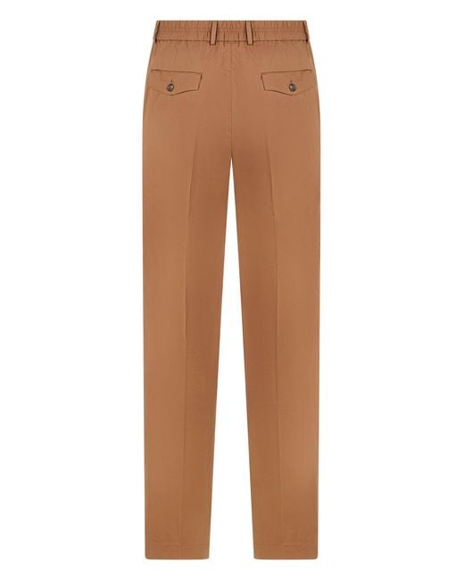 Slowear Brown Straight Cotton Pants for men