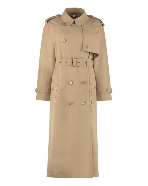 Burberry Synthetic 'pedley' Long Viscose Trench Coat in Beige (Natural ...