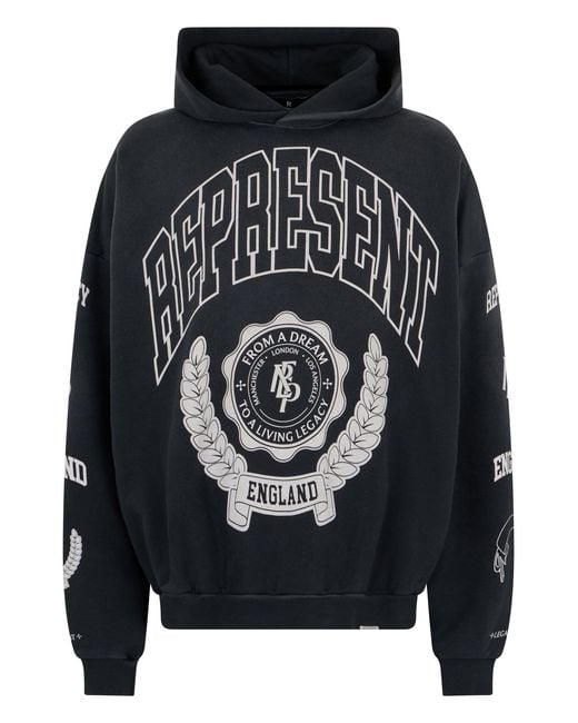 Represent Black Legacy Crest Hoodie for men