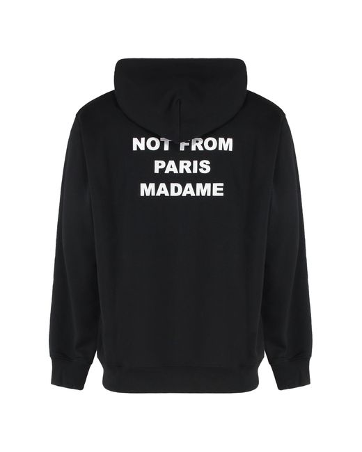 Drole de Monsieur Black Slogan Cotton Hoodie for men