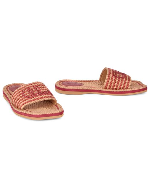 Chloé Pink Braided Rope Slippers