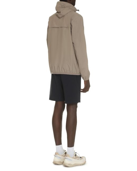 K-Way Brown Claude Hooded Nylon Jacket for men