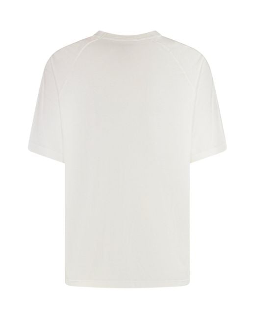 Y-3 White Logo Print Oversize T-Shirt for men